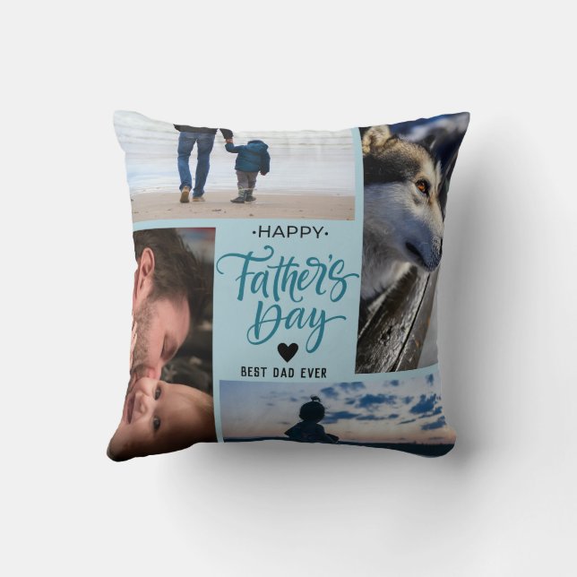 Cojín Decorativo Felices nombres personalizados de Collage de fotos (Reverso)