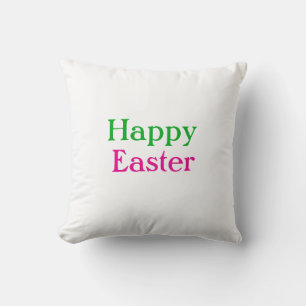 Cojín Decorativo Felices pascuas los niños de color verde rosa añad