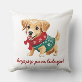 Cojín Decorativo Felices Pawlidays | Cosy Navidades Golden Retrieve