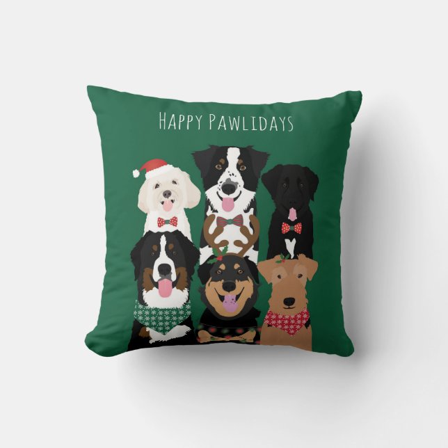 Cojín Decorativo Felices Pawlidays Cute Navidades (Anverso)