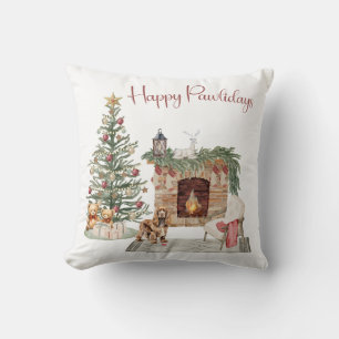 Cojín Decorativo Felices Pawlidays Diseño de Perro - Cocker Spaniel