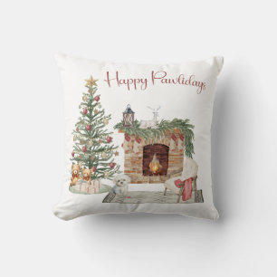 Cojín Decorativo Felices Pawlidays Diseño de perro - Maltés