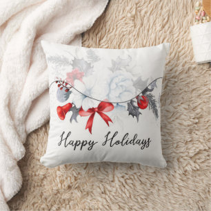 Cojín Decorativo Felices vacaciones Navidades Garland Modern