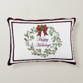 Cojín Decorativo Felices vacaciones Red Plaid