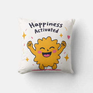 Cojín Decorativo Felicidad Activada - Carácter de alegría de garaba