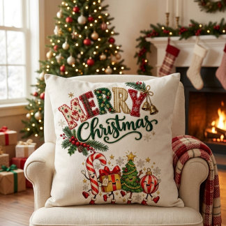 Cojín Decorativo Felicidad de Navidad
