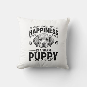 Cojín Decorativo Felicidad Es Un Cachorro Caliente Diseño De Camise