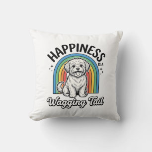 Cojín Decorativo Felicidad Es Un Diseño De Amante De Perros Con Col