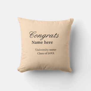 Cojín Decorativo Felicidades graduado nombre universidad promoción