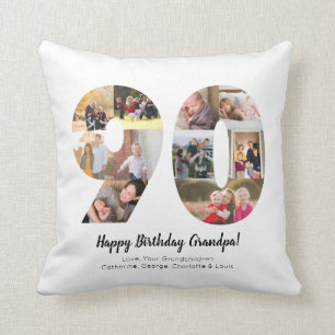 Cojín Decorativo Felicitación personalizada de colaje de fotos con 