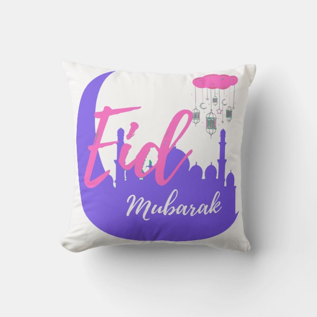 Cojín Decorativo Felicitaciones a Eid Mubarak (Anverso)