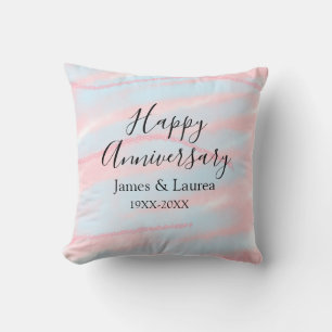 Cojín Decorativo Felicitaciones aniversario boda nombre fecha año p