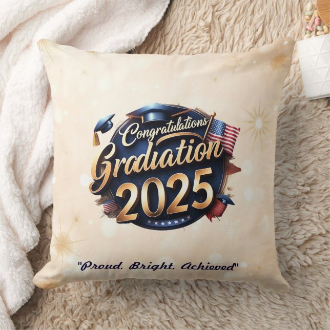 Cojín Decorativo "Felicitaciones Graduado 2025" (Manta)