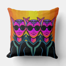 Cojín Decorativo Feline Character in triplicate