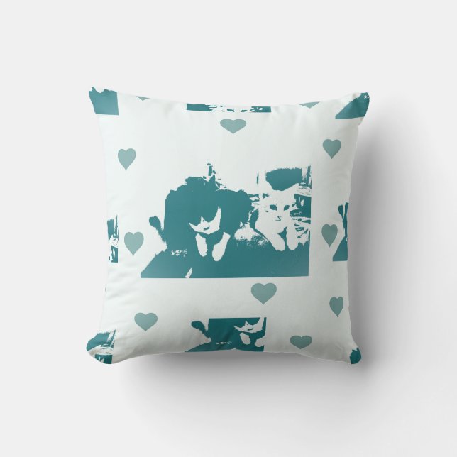 Cojín Decorativo Feline Friends. Adorable Kitten Duo. (Anverso)