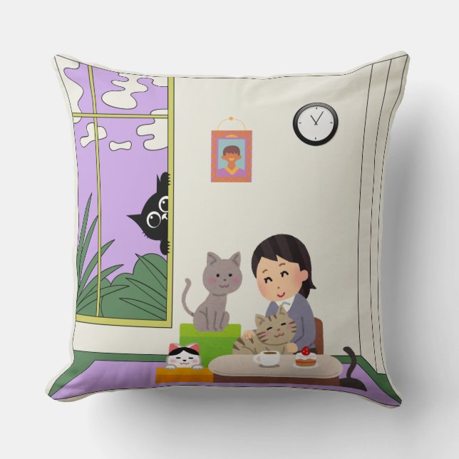 Cojín Decorativo Feline Moments Throw Pillow (Anverso)