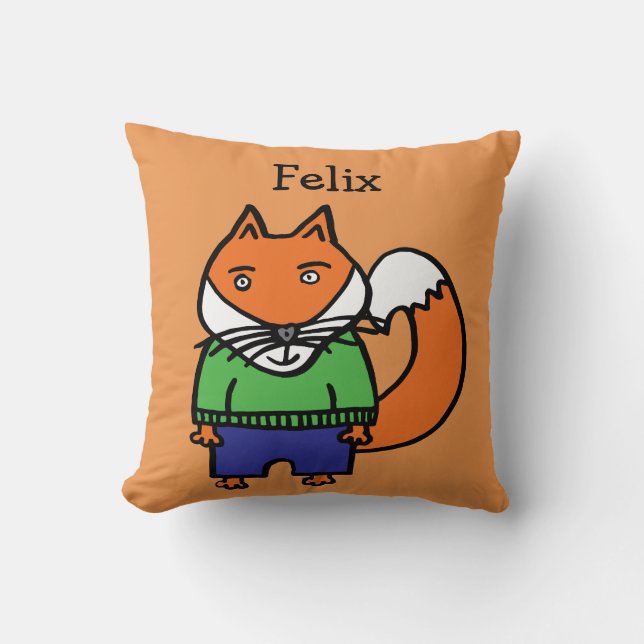 Cojín Decorativo Felix el Zorro Personalizado (Anverso)