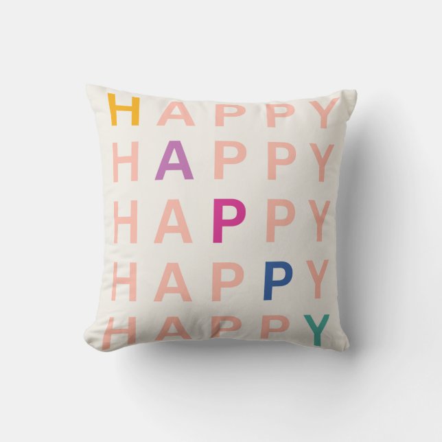 Cojín Decorativo Feliz (Anverso)