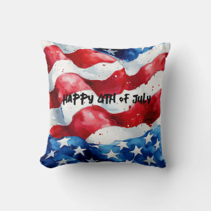 Cojín Decorativo Feliz 4 de julio Bandera Americana