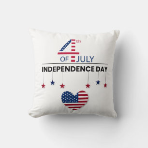 Cojín Decorativo Feliz 4 de julio: Bandera Patriótica Americana lan