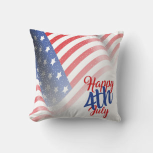 Cojín Decorativo Feliz 4 de julio Bandera Patriótica Estadounidense