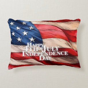 Cojín Decorativo Feliz 4 de julio - Día de la Independencia