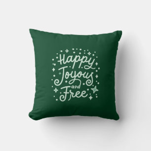 Cojín Decorativo Feliz, alegría, libertad, gracias, Navidades