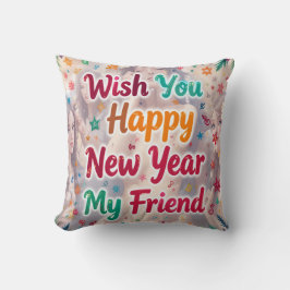 Cojín Decorativo Feliz Amigo de Año Nuevo