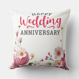 Cojín Decorativo Feliz aniversario de bodas