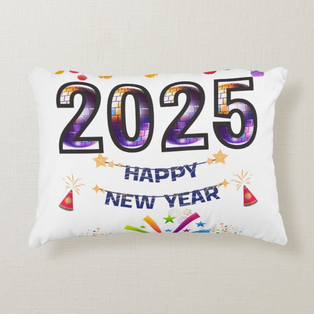 COJÍN DECORATIVO FELIZ AÑO NUEVO 2025 (Anverso)