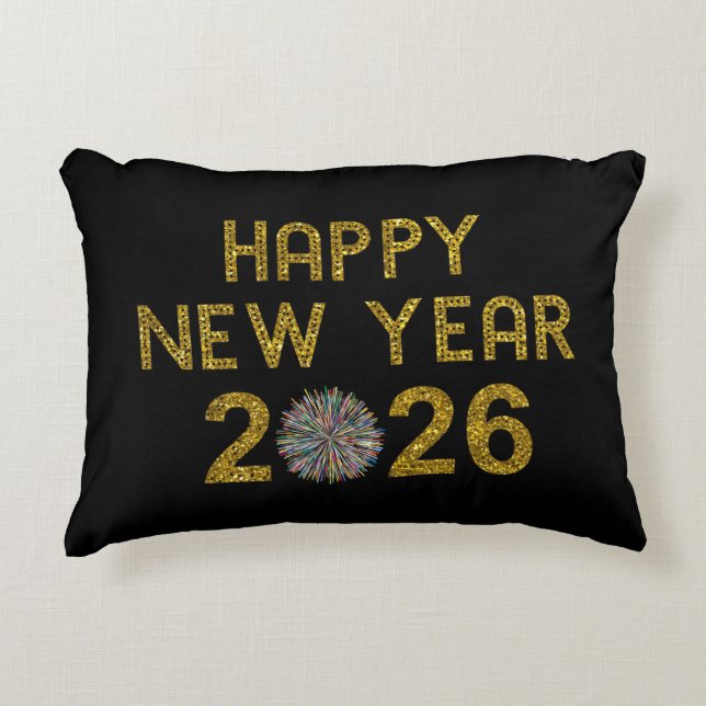 Cojín Decorativo Feliz Año Nuevo 2026 (Anverso)