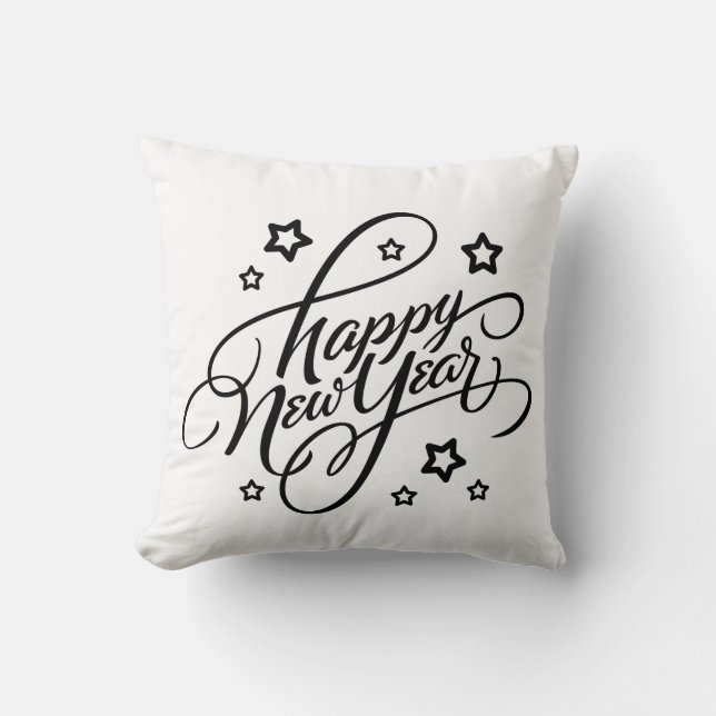 COJÍN DECORATIVO FELIZ AÑO NUEVO A MANO | PILLOW (Anverso)