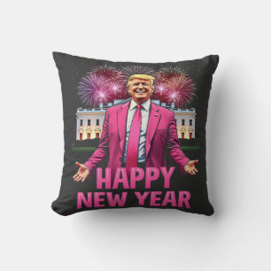 Cojín Decorativo Feliz Año Nuevo Noche inaugural de Trump Navidad