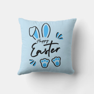 Cojín Decorativo Feliz azul de Pascua