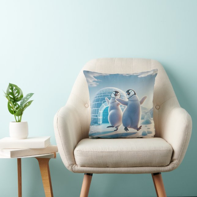 Cojín Decorativo Feliz baile de los pingüinos (Silla)