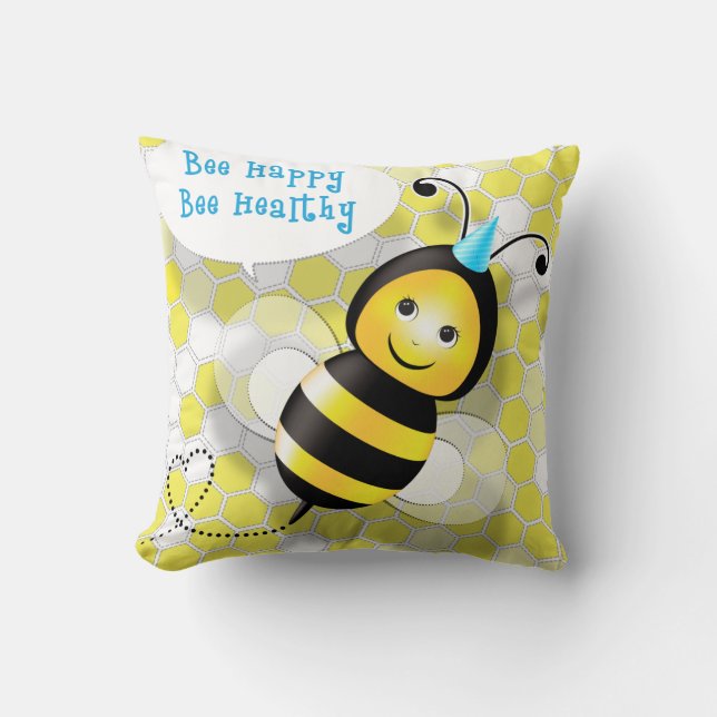 Cojín Decorativo Feliz Bee Pillow (Anverso)