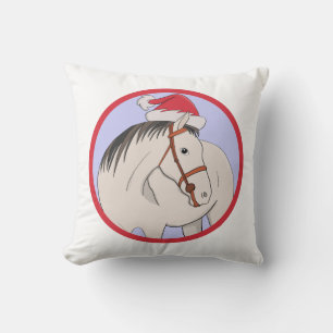 Cojín Decorativo Feliz caballo navideño