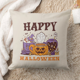 Cojín Decorativo Feliz café de Halloween Brew