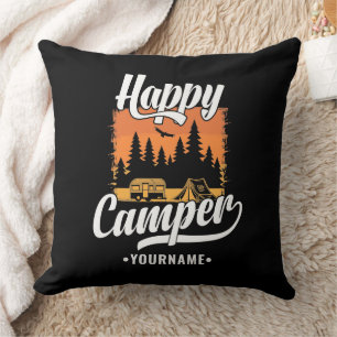 Cojín Decorativo Feliz Camper Camping Viaje en Caravana