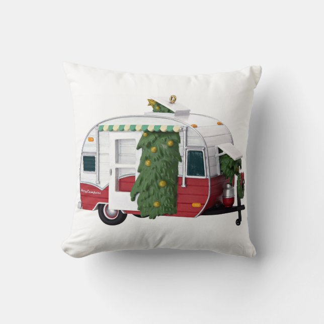 COJÍN DECORATIVO **FELIZ CAMPER** NAVIDADES PILLORES (Anverso)
