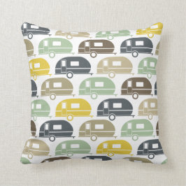 Cojín Decorativo Feliz campista| Montajes retro de decoración moder