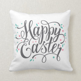 Cojín decorativo feliz caprichoso de la caligrafía