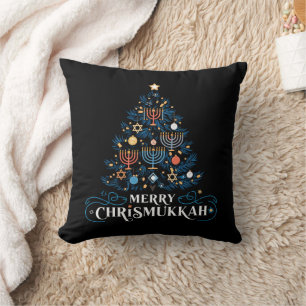 Cojín Decorativo Feliz Chrismukkah Fiesta Judía Hanukkah
