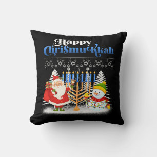 Cojín Decorativo Feliz Chrismukkah Funny Navidades de Hanukkah Jewi