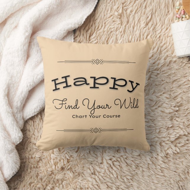 Cojín Decorativo Feliz Cita Salvaje Granja Cream Motivation (Manta)