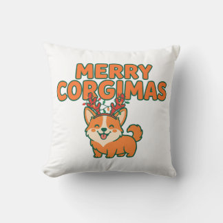 Cojín Decorativo Feliz Corgimas Divertido Regalo de Navidad para Ma