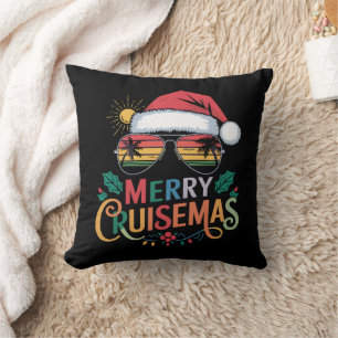 Cojín Decorativo Feliz Crucero Navidad 2024 Santa Reno Ciervo