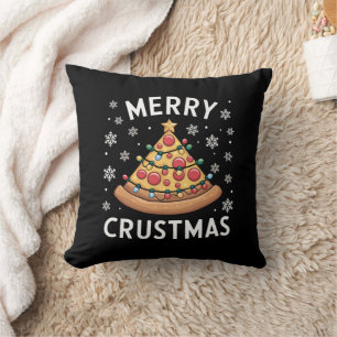 Cojín Decorativo Feliz Crustmas Pizza Árbol de Navidad Regalos de N
