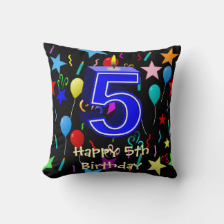 Cojín Decorativo Feliz cumpleaños 5 