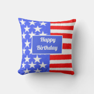 Cojín Decorativo Feliz cumpleaños a Estados Unidos